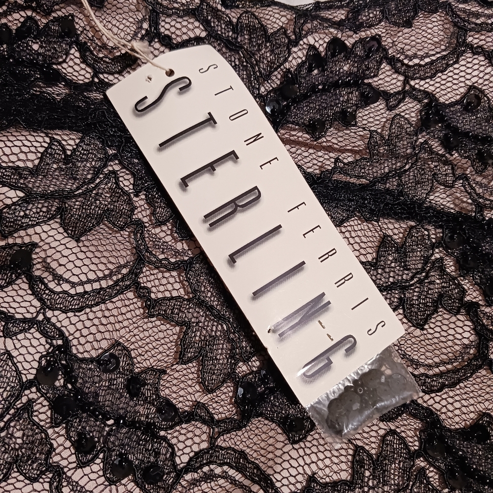80s Stone Ferris Beaded Lace Evening Gown - Picture 9 of 12